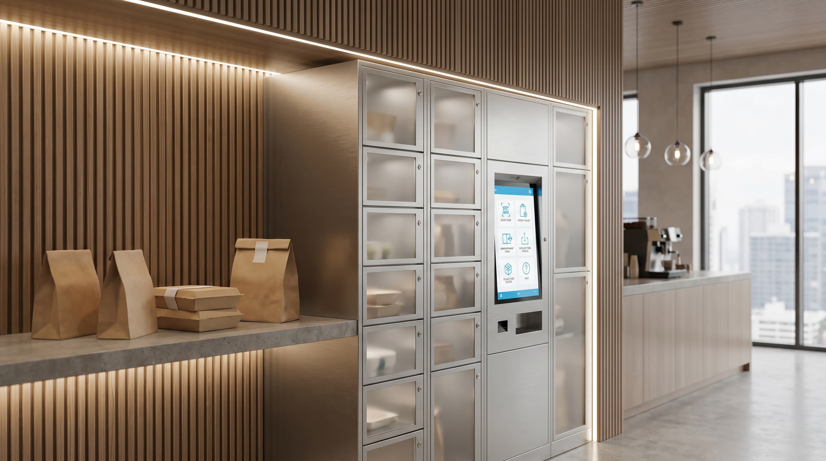 DMVI food collection locker system visual