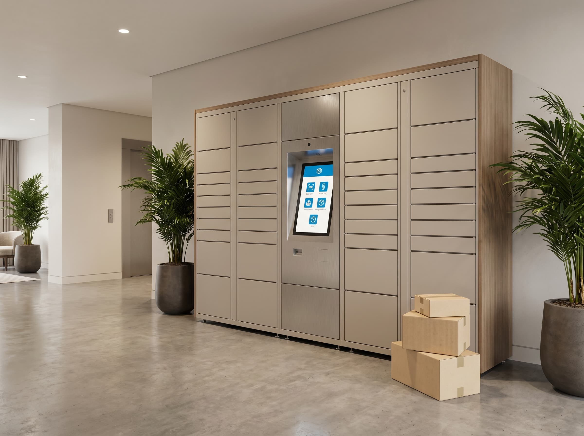 Parcel locker system configuration visual