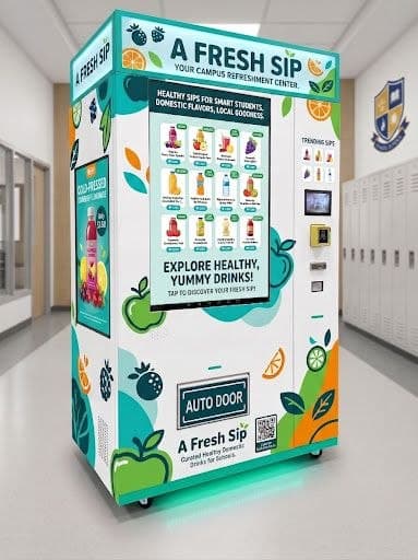 Healthy drink smart vending machine concept for schools