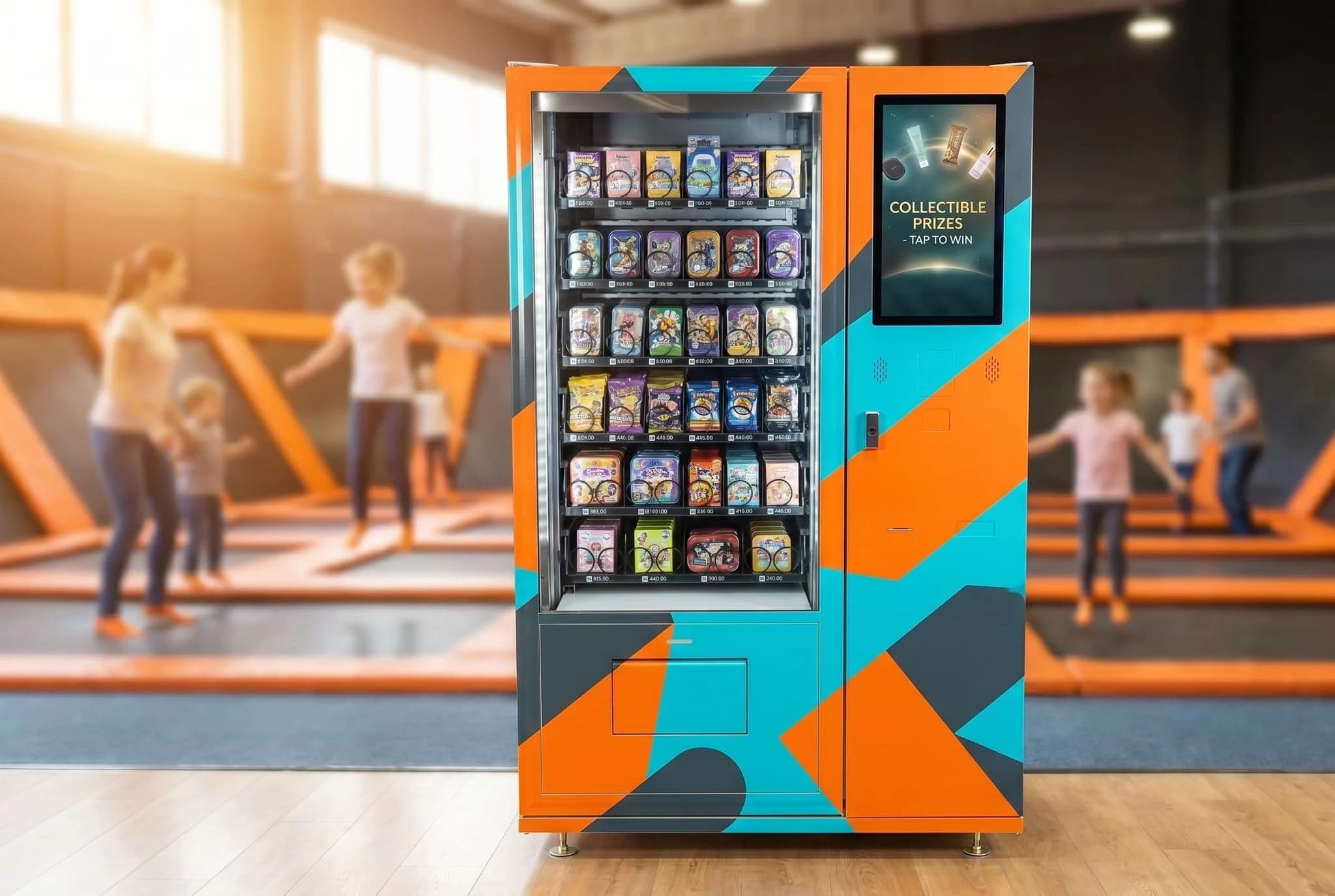 Toy and collectible vending machine hero image in a cinema lobby