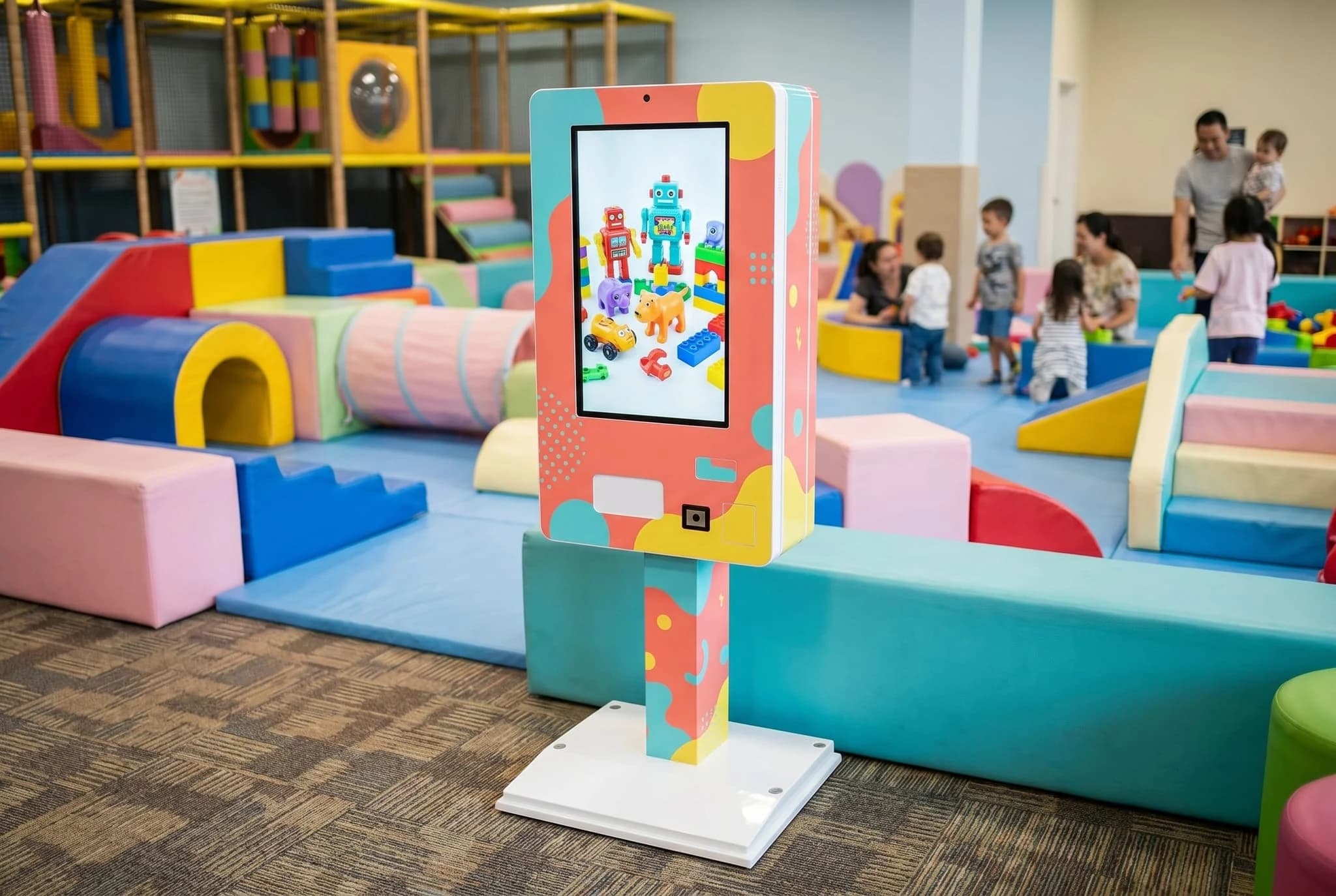Toy and collectible vending machine hero image in a hotel family lobby