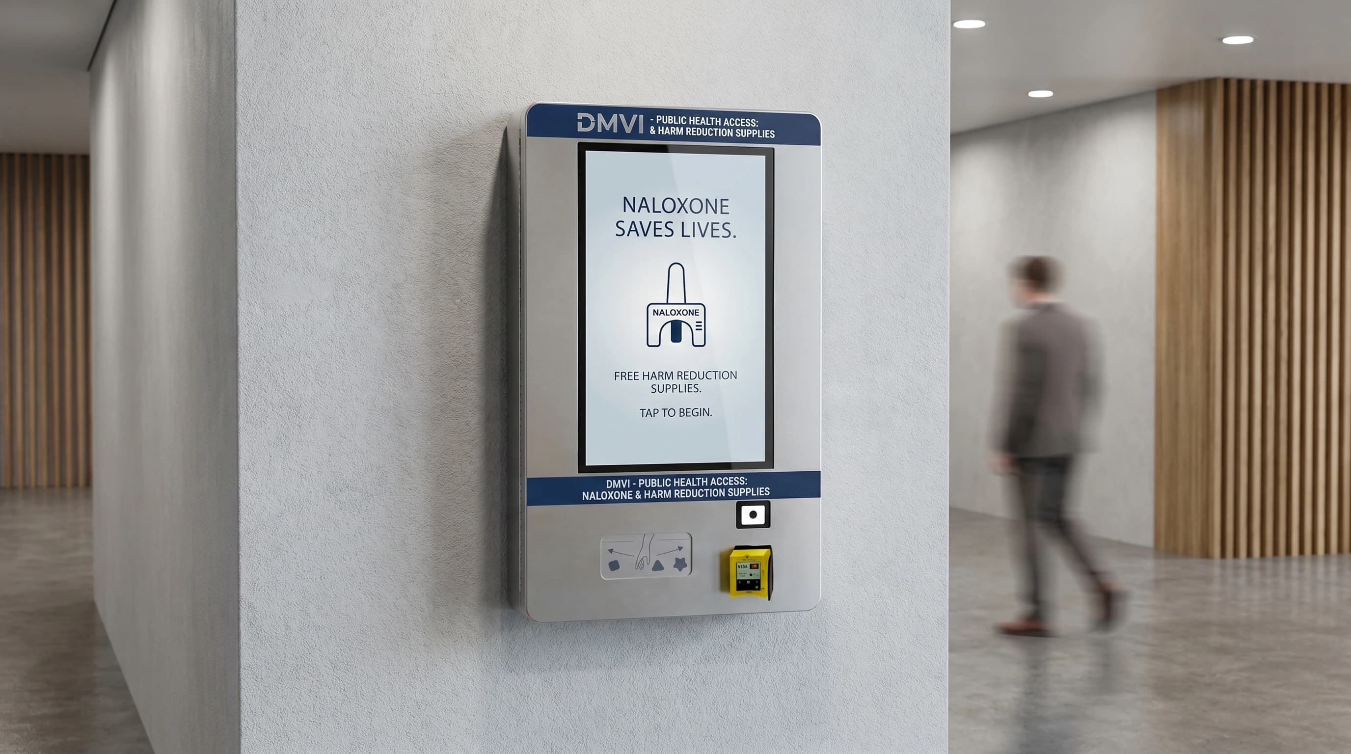 Narcan vending machine in a police station