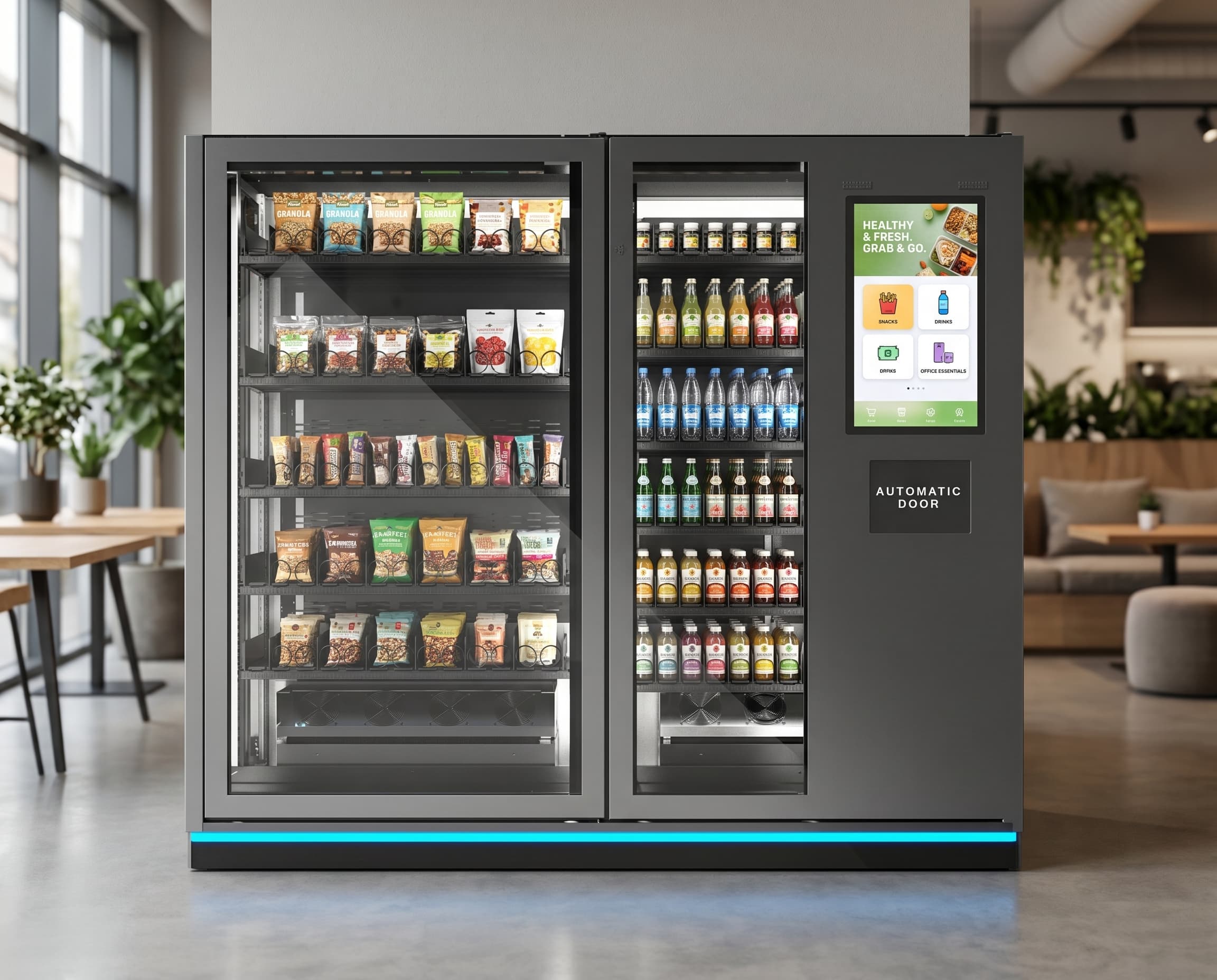 DMVI M2 digital vending machine in a corporate campus café
