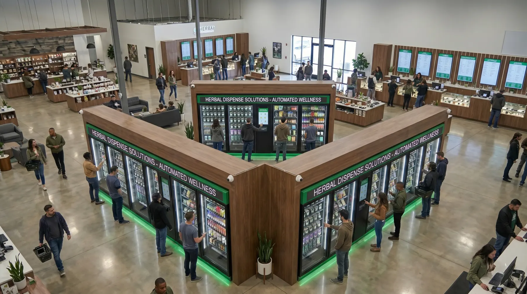 Cannabis vending machine landscape concept render