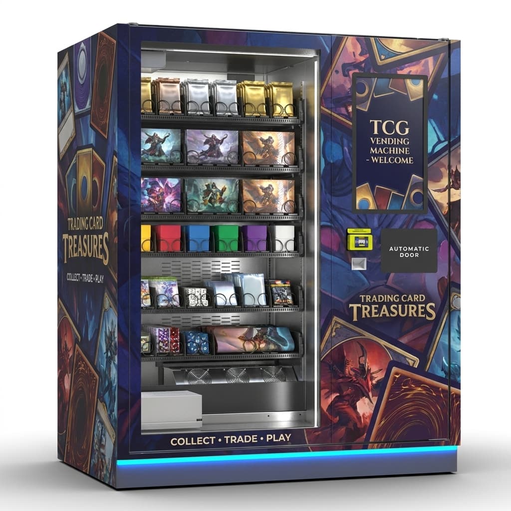 DMVI M1 trading-card vending machine concept tile