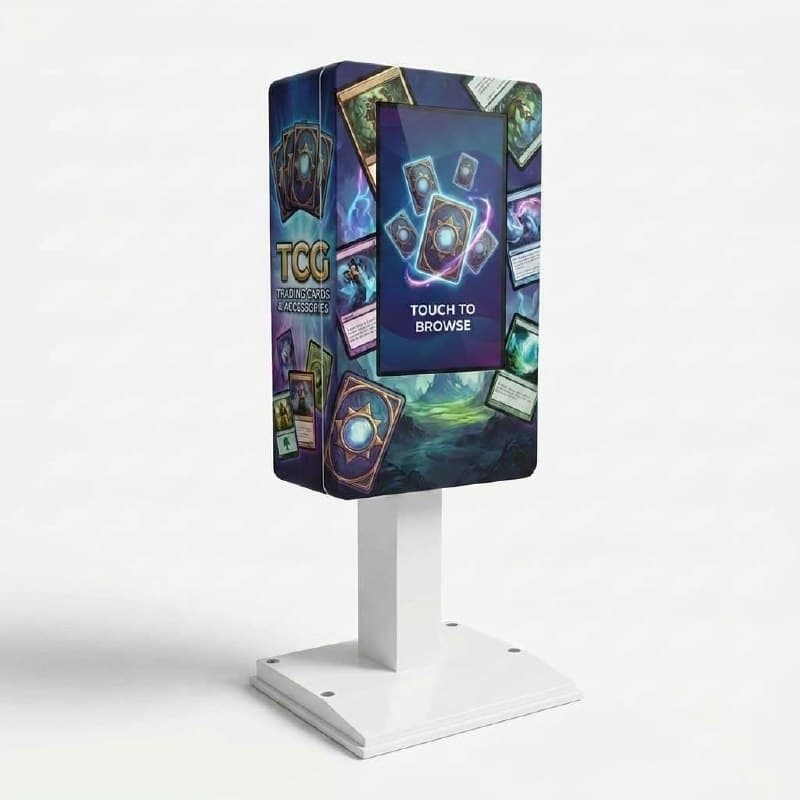 DMVI Option 2 wall-mounted trading-card vending machine concept tile