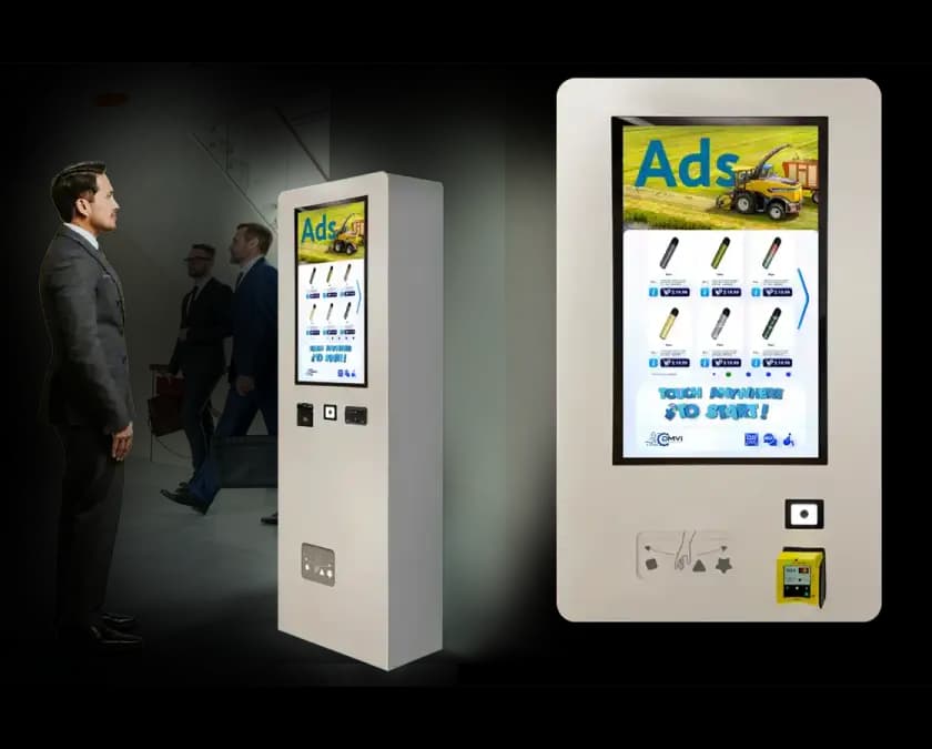 Wall-mounted vending machine platform used for vape retail