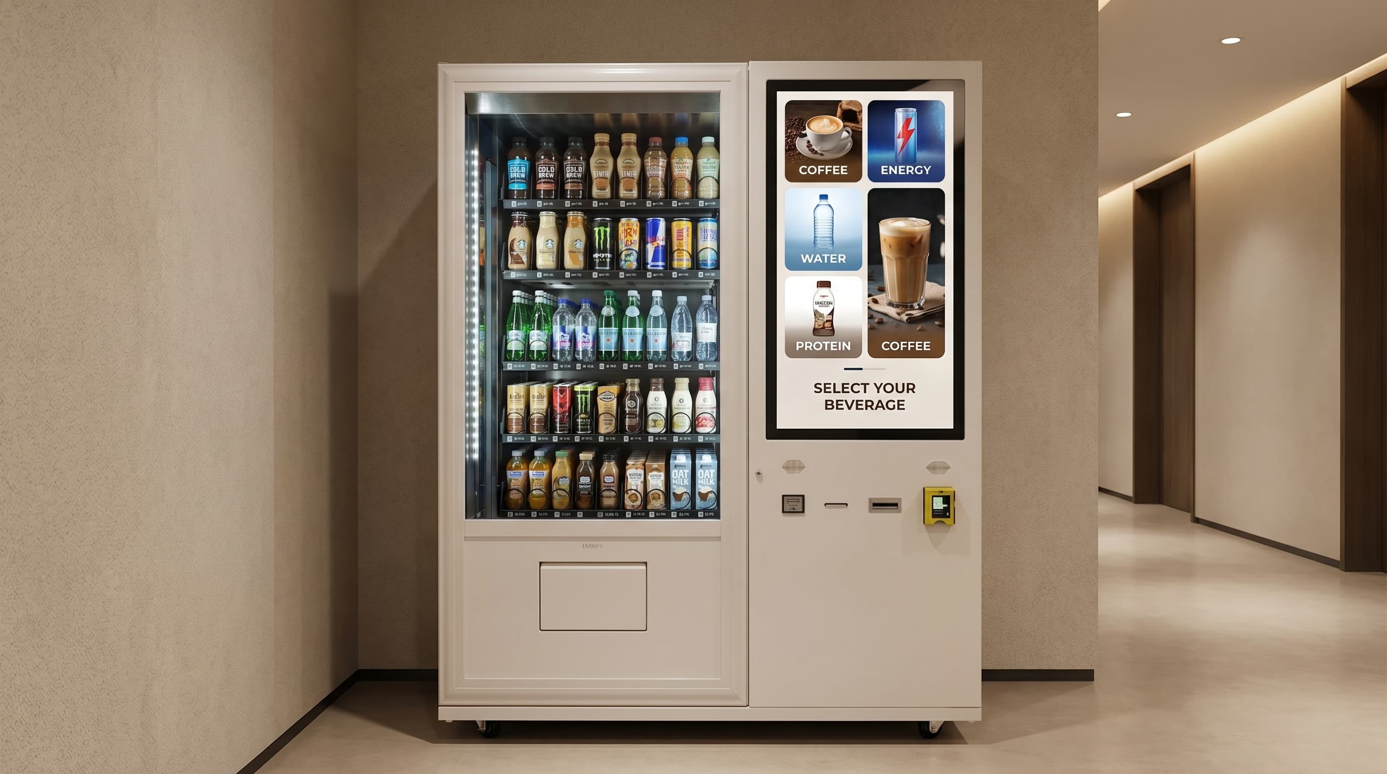 DMVI beverage vending machine for bottled and canned drinks
