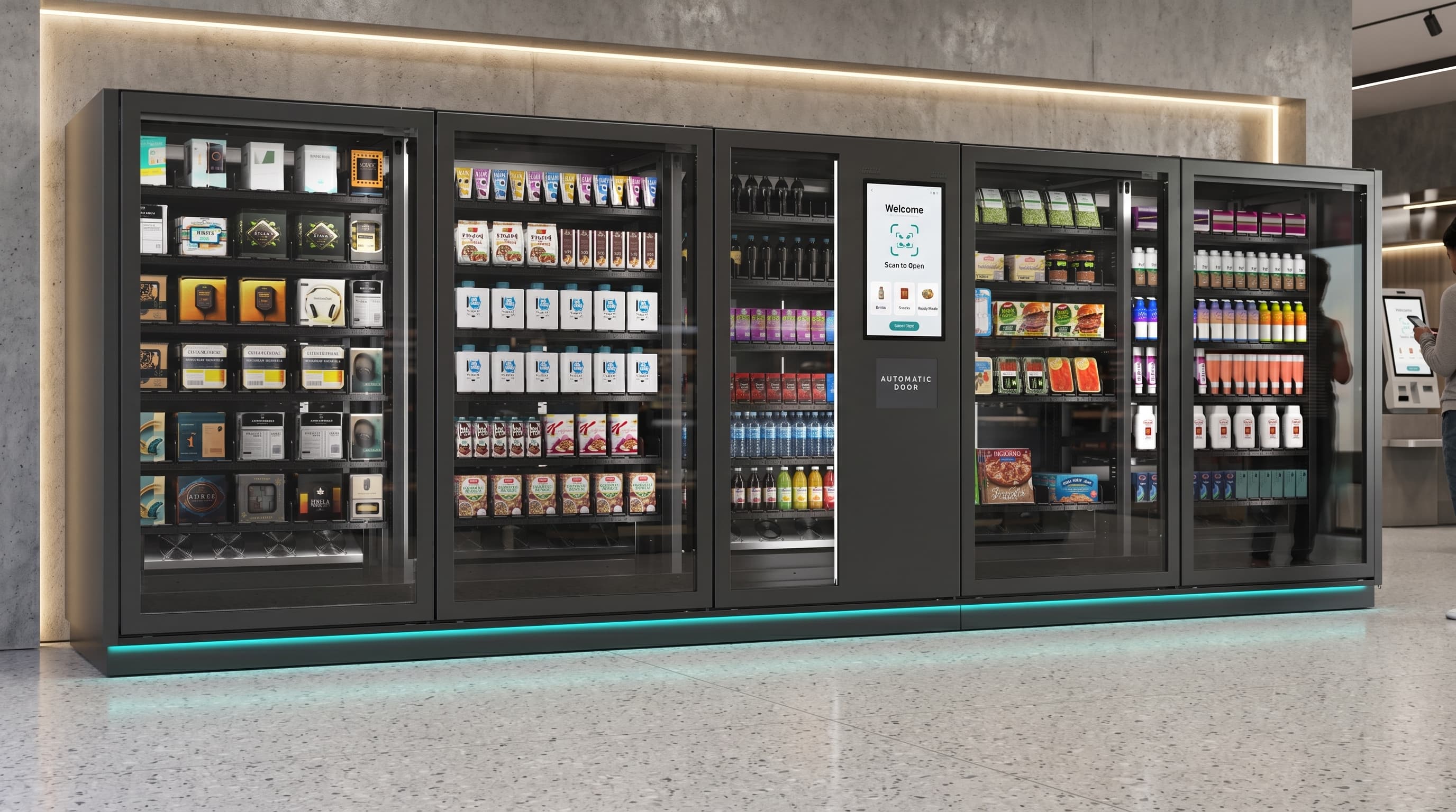 DMVI autonomous retail machine in a modern self-service convenience-store environment