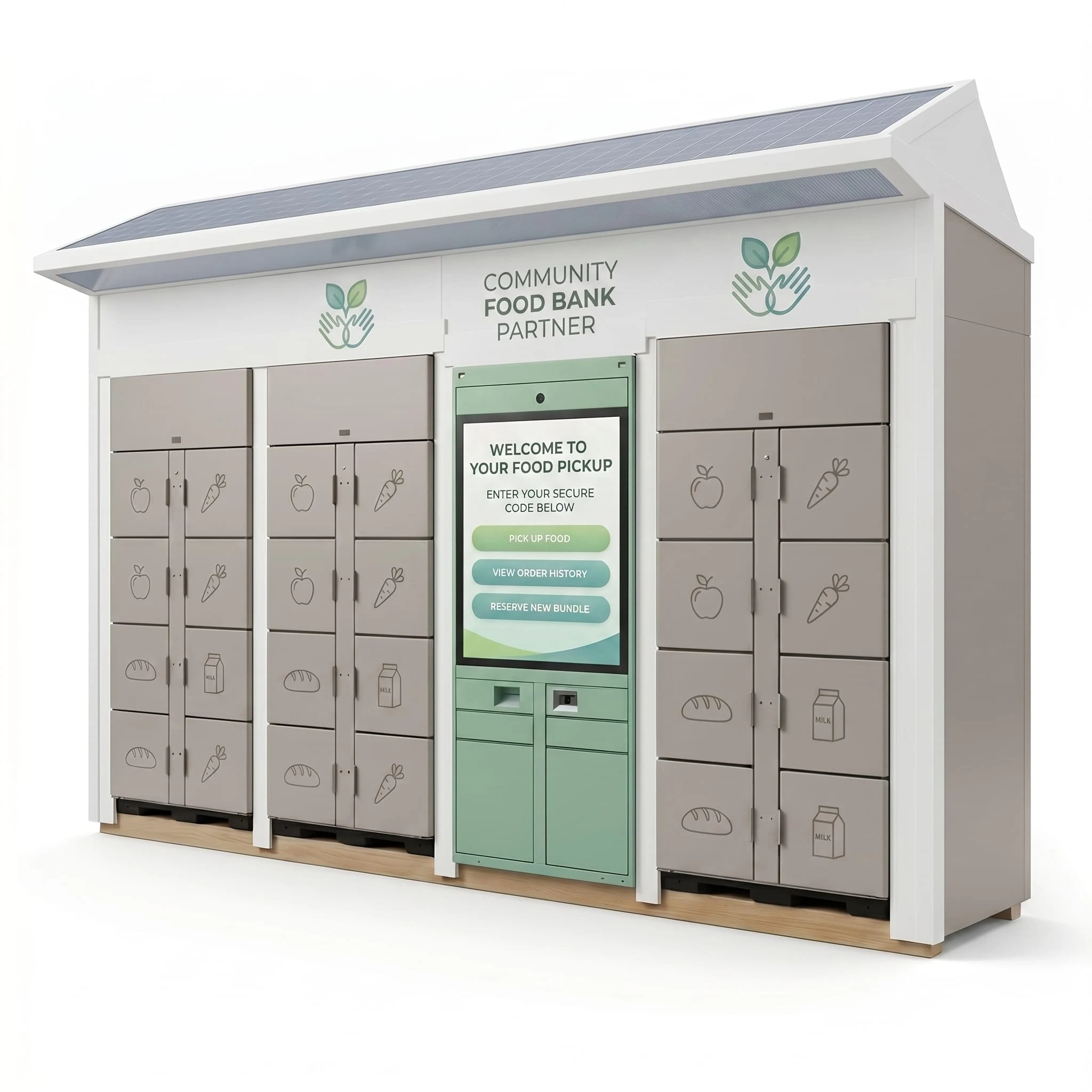 DMVI refrigerated smart locker concept for food bank distribution