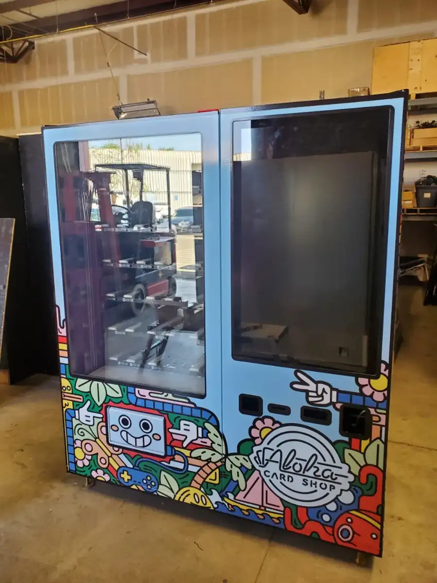 DMVI smart vending machine in a shopper-facing concourse installation