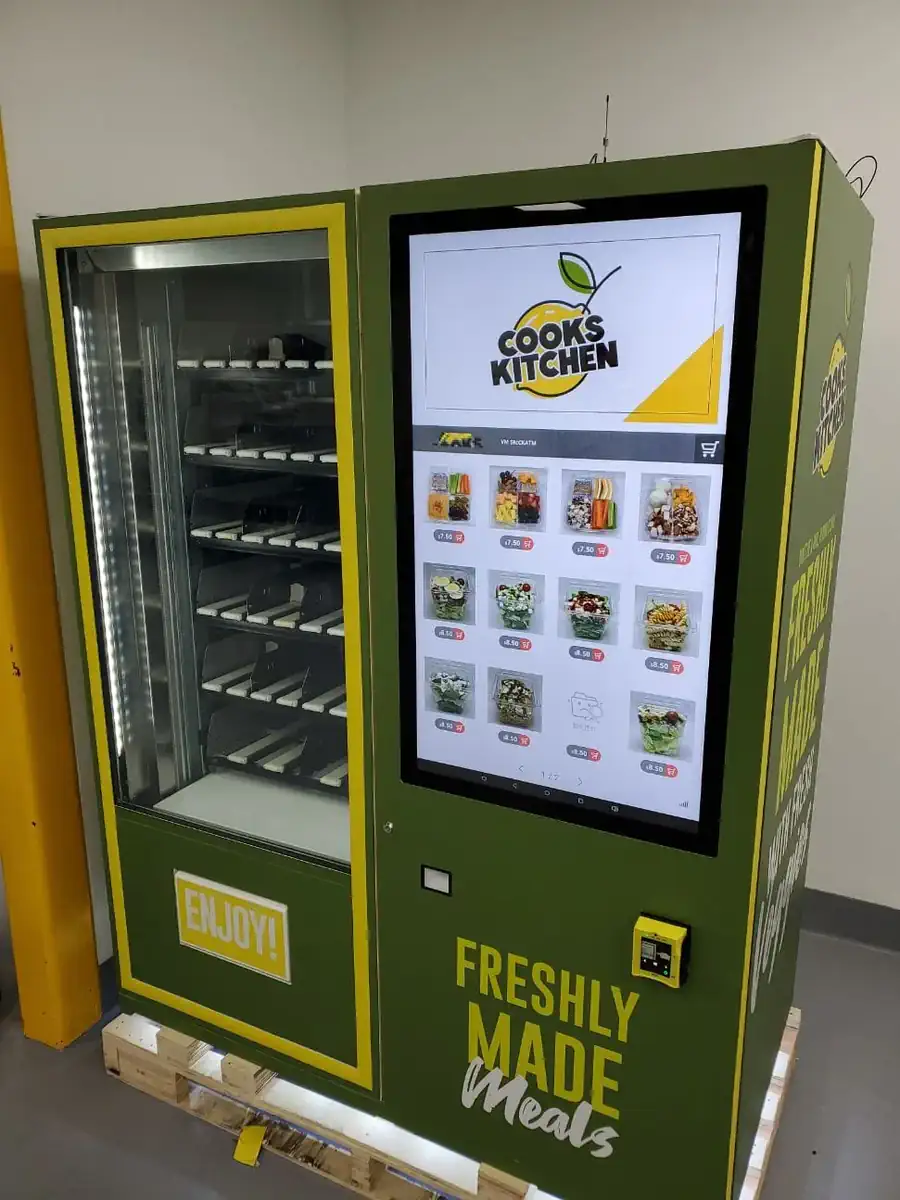 DMVI automated retail cabinet with cashless payment hardware
