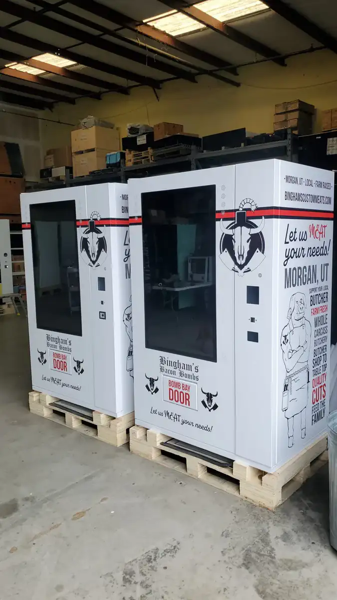 DMVI automated retail cabinet with cashless payment hardware