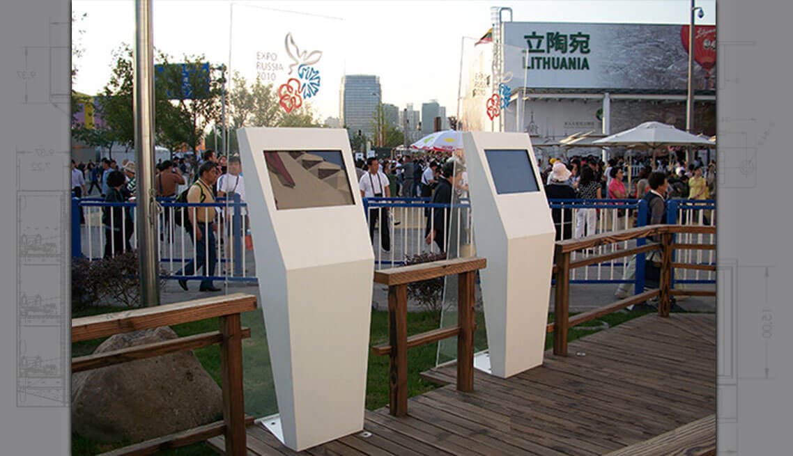 Outdoor information check in kiosk