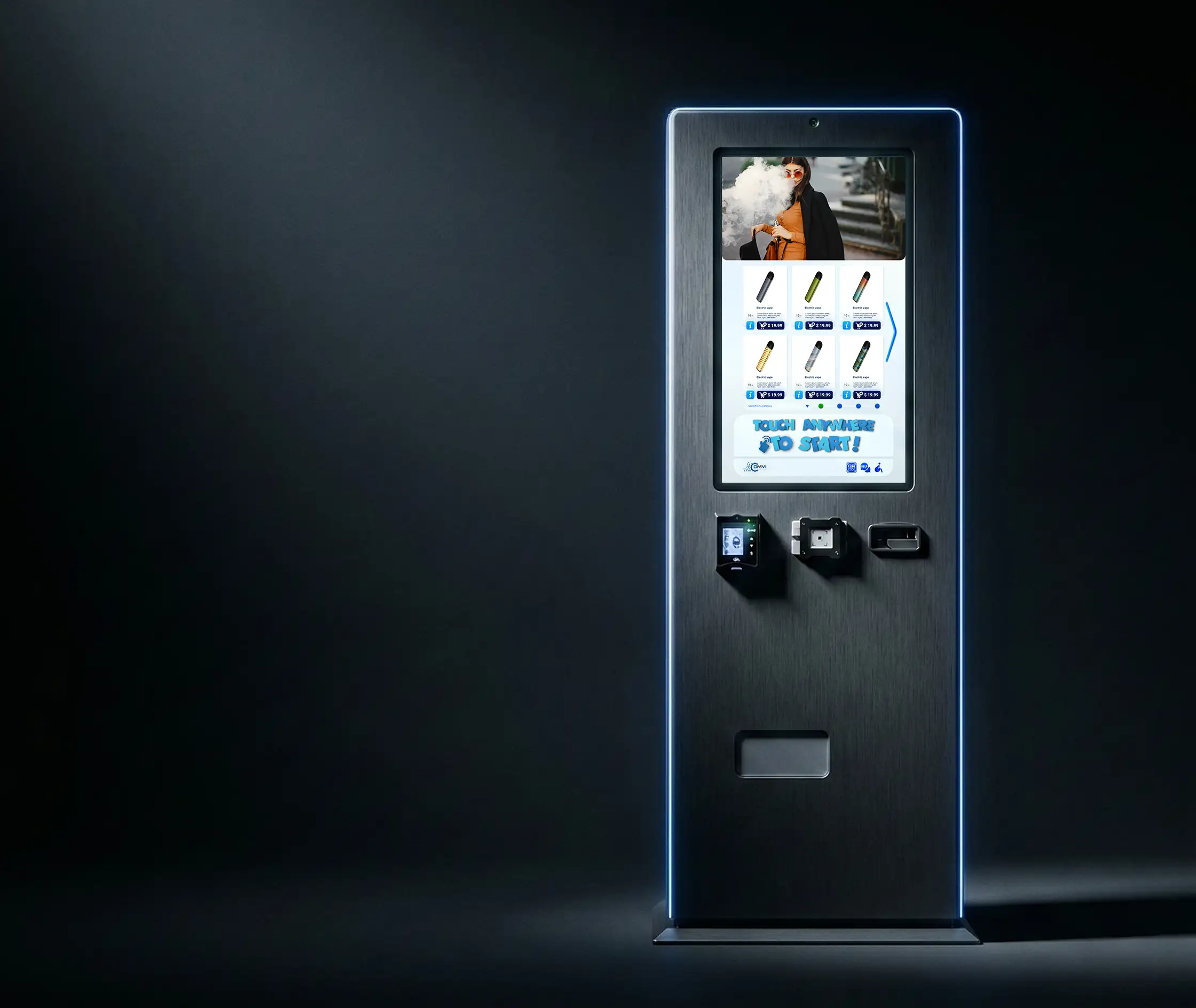 Slimline vending machine — angled