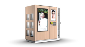 Optical-style custom vending render used as a premium support visual for custom automated retail