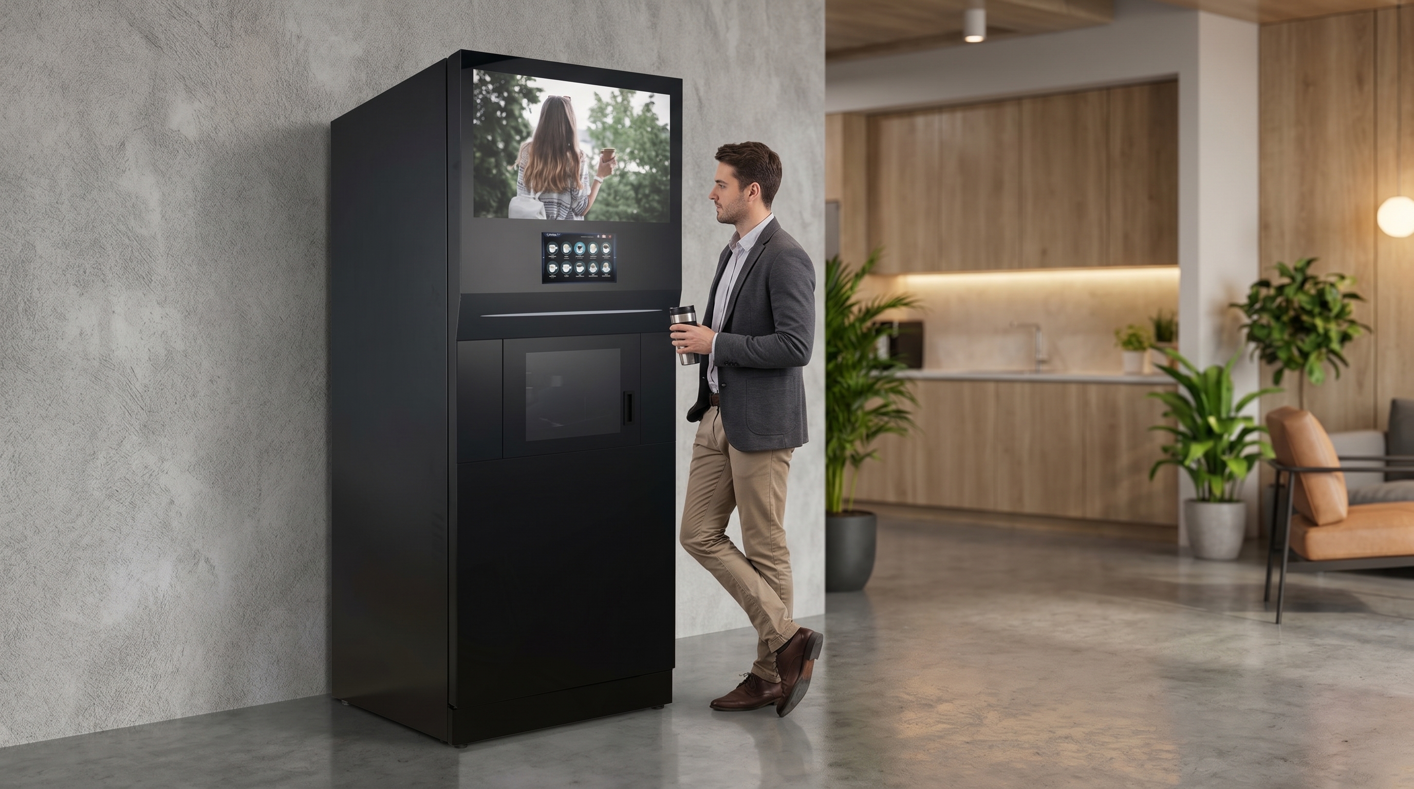 DMVI coffee vending machine in a modern office or hospitality setting