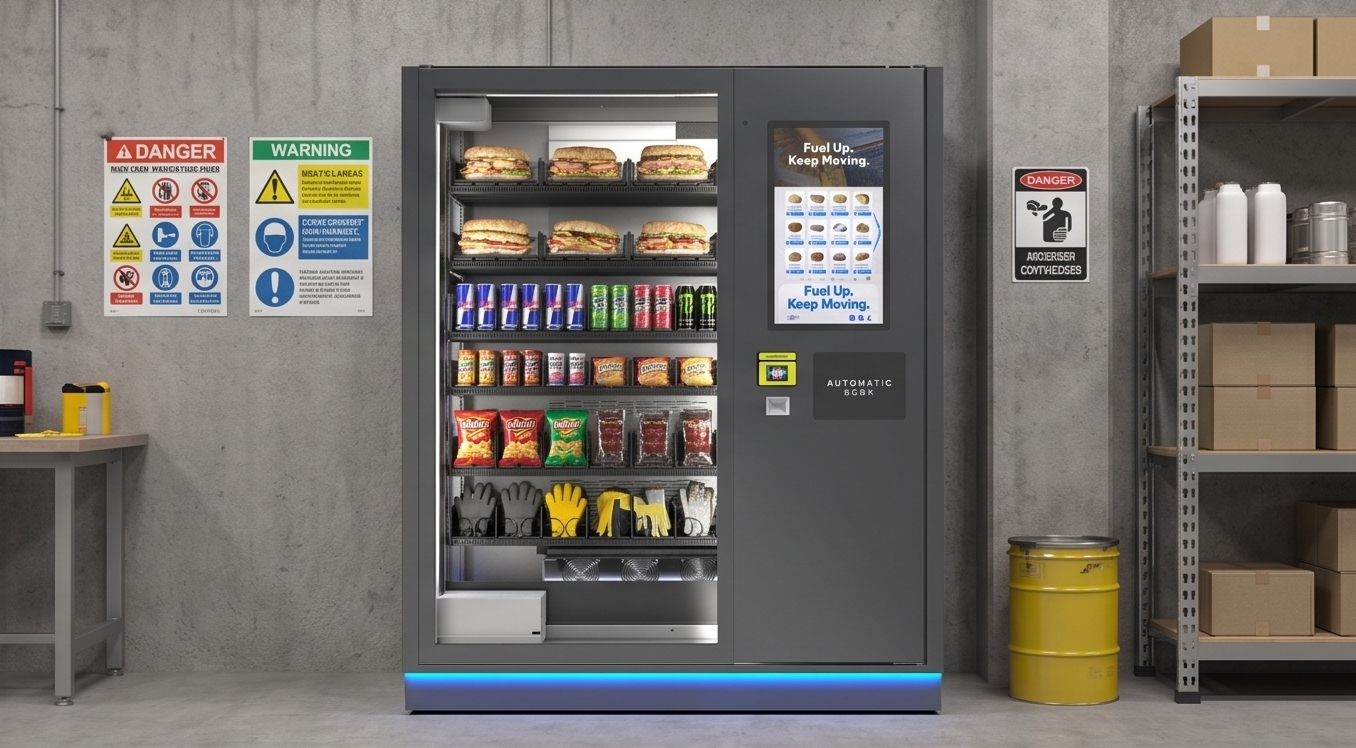 Vending amenity serving a busy industrial workplace