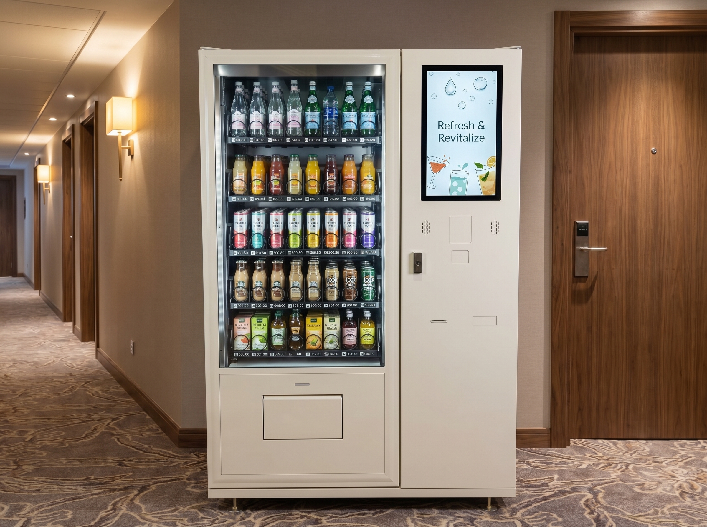 Vending machine positioned on a hotel guest floor